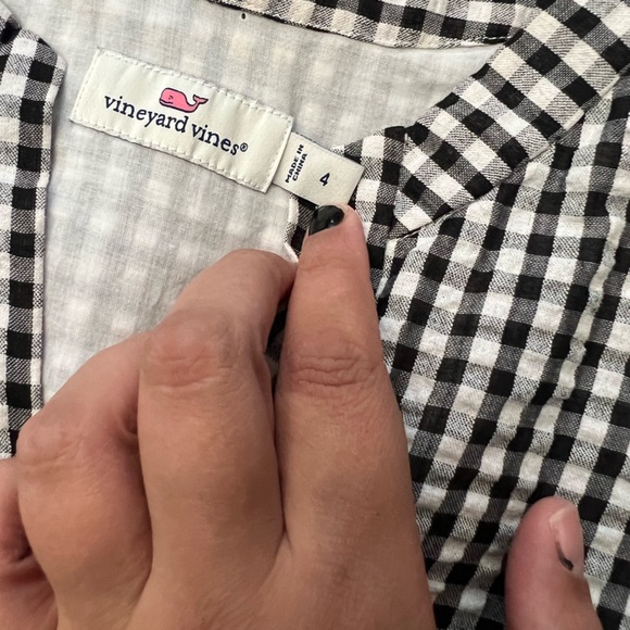 Vineyard Vines Gingham Seeksucker Tie-Front Dress 4 - Picture 7 of 7